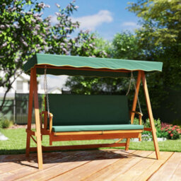 Outsunny 3 Seater Wooden Garden Swing Chair Seat Hammock Bench Lounger Bed - thumbnail 1