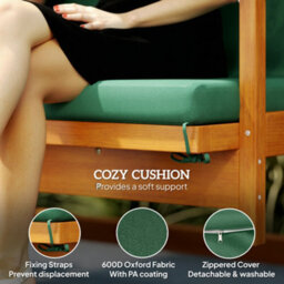 Outsunny 3 Seater Wooden Garden Swing Chair Seat Hammock Bench Lounger Bed - thumbnail 7