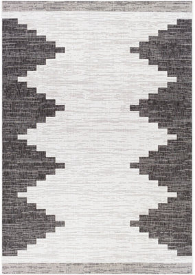 Livabliss Eagean-Modern Black Grey White Charcoal In- & Outdoor Rug 130 X 180 Cm Easy Care, Non Shedding - image 1