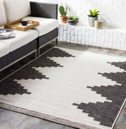 Livabliss Eagean-Modern Black Grey White Charcoal In- & Outdoor Rug 130 X 180 Cm Easy Care, Non Shedding - thumbnail 2