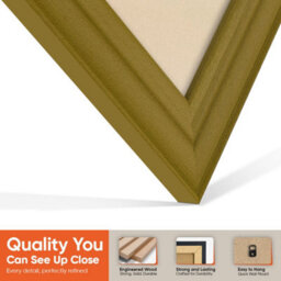 "16X16"" Gold Classic Vinyl Record Frame With Ivory Mount For 12 Inch Lp Disc - Ak Frames" - thumbnail 3