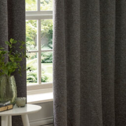 Paoletti Galaxy Fully Lined Chenille Eyelet Curtain Pair, Charcoal, (W) 168 X (D) 137Cm - thumbnail 4