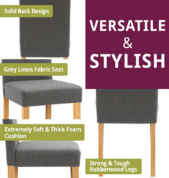 Hallowood Furniture Waverly Small Folding Table With 4 Upholstered Chairs In Grey Fabric - thumbnail 5