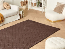 Beliani Faux Fur Rug Gharo Brown 160 X 230 Cm - thumbnail 2