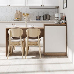 Roomart Milano Kitchen Island And Dining Table, White And Oak Effect - thumbnail 2