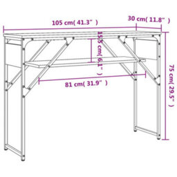 Berkfield Console Table With Shelf Grey Sonoma 105X30X75Cm Engineered Wood - thumbnail 9