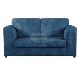 Furnishings For Less UK Luxor Jumbo Cord 2 + 1 + 1 Fabric 3 Piece Sofa Suite - Fullback Marine Blue - thumbnail 2