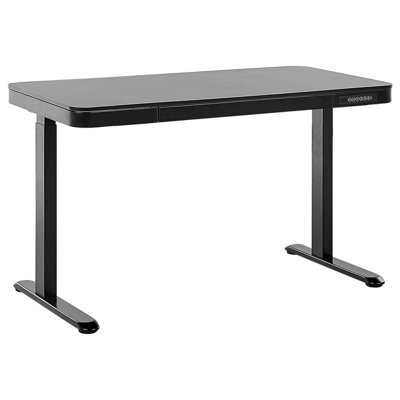 Beliani Electric Adjustable Standing Desk Kenly Black 120 Cm 60 Cm With Usb Port - image 1