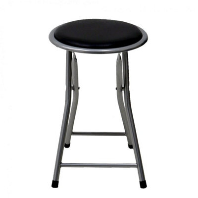 Black Folding Breakfast Kitchen Bar Stool Seat - image 1