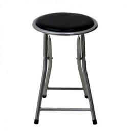 Black Folding Breakfast Kitchen Bar Stool Seat - thumbnail 1