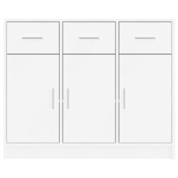 Berkfield Classic Sideboard White 91X28X75 Cm Engineered Wood - thumbnail 5