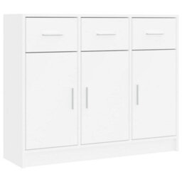 Berkfield Classic Sideboard White 91X28X75 Cm Engineered Wood - thumbnail 1