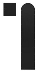 "Mirroroutlet Slim Window Arcus - Black Framed Arched Leaner Wall Mirror 75"" X 16"" (190Cm X 40Cm)" - thumbnail 5