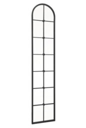 "Mirroroutlet Slim Window Arcus - Black Framed Arched Leaner Wall Mirror 75"" X 16"" (190Cm X 40Cm)" - thumbnail 4