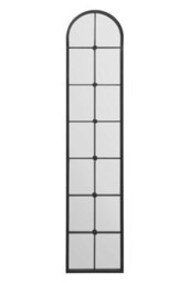 "Mirroroutlet Slim Window Arcus - Black Framed Arched Leaner Wall Mirror 75"" X 16"" (190Cm X 40Cm)" - thumbnail 3