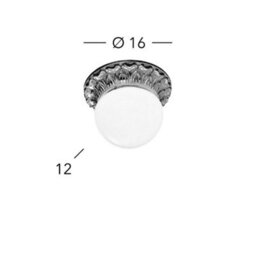 Luminosa Lighting Luminosa Milady Glass Globe Ceiling Light 24 Carat Gold - thumbnail 4