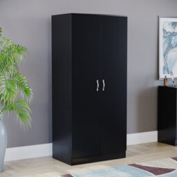 Lassic Vida Designs Riano Black 2 Door Wardrobe (H)1700mm (W)760mm (D)470mm - thumbnail 1