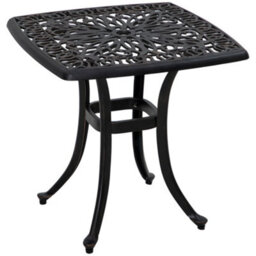 Outsunny Cast Aluminium Bistro Table With Umbrella Hole, Bronze Tone - thumbnail 2