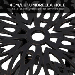 Outsunny Cast Aluminium Bistro Table With Umbrella Hole, Bronze Tone - thumbnail 4