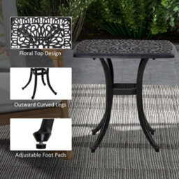 Outsunny Cast Aluminium Bistro Table With Umbrella Hole, Bronze Tone - thumbnail 6