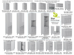 Impact Furniture Kitchen Drawer Unit 400mm Base Cabinet Modern High Gloss Grey Storage Cupboard Star - thumbnail 9
