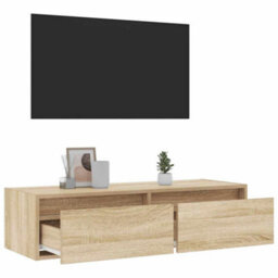 Berkfield Durable Tv Cabinet With Led Lights Sonoma Oak 100X35.5X25 Cm - thumbnail 5
