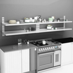 Berkfield 2-Tier Floating Wall Shelves 2 Pcs Stainless Steel 300X30 Cm - thumbnail 1