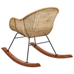 Wyld And Coco Bohonest Set Of 2 Natural Rattan Rocking Chairs For Indoor And Outdoor Use - thumbnail 6