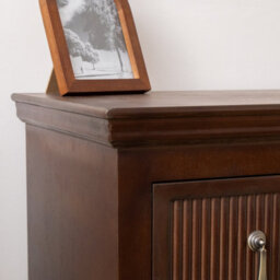 Melody Maison 3 Drawer Dark Wood Reeded Chest Of Drawers - Georgian Range - thumbnail 4