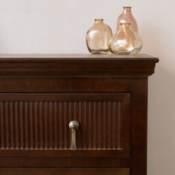 Melody Maison 3 Drawer Dark Wood Reeded Chest Of Drawers - Georgian Range - thumbnail 6