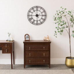 Melody Maison 3 Drawer Dark Wood Reeded Chest Of Drawers - Georgian Range - thumbnail 8