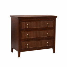 Melody Maison 3 Drawer Dark Wood Reeded Chest Of Drawers - Georgian Range - thumbnail 9