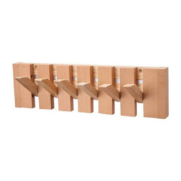 Natural Wood Piano Key Coat Hook Rack Coat Hooks - thumbnail 1