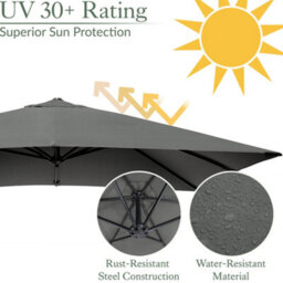 Christow Aluminium 2.5M Cantilever Garden Patio Parasol - thumbnail 6