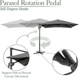 Christow Aluminium 2.5M Cantilever Garden Patio Parasol - thumbnail 4