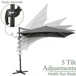Christow Aluminium 2.5M Cantilever Garden Patio Parasol - thumbnail 5