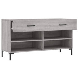 Berkfield Industrial Shoe Bench Grey Sonoma 102X35X55 Cm Engineered Wood - thumbnail 5