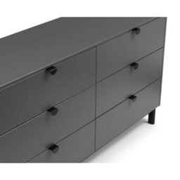Oakham Premium Nova 6 Drawer Wide Chest - Storm Grey & Black - thumbnail 5
