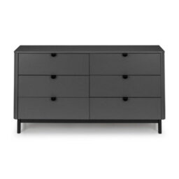 Oakham Premium Nova 6 Drawer Wide Chest - Storm Grey & Black - thumbnail 9
