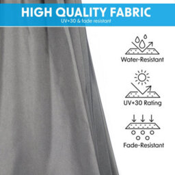 Loops Easy Open 3M Banana Parasol Grey & 60L Wheeled Base - Garden Dining Umbrella Set - thumbnail 4