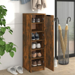 Walplus Shoe Cabinet Smoked Oak 30X35X100 Cm Engineered Wood - thumbnail 3