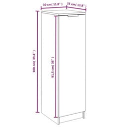 Walplus Shoe Cabinet Smoked Oak 30X35X100 Cm Engineered Wood - thumbnail 9