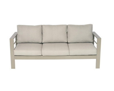 Garden Store Direct Wisteria Lane Aluminium 3 Seat Sofa In Champagne With Beige Cushions - image 1