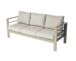 Garden Store Direct Wisteria Lane Aluminium 3 Seat Sofa In Champagne With Beige Cushions - thumbnail 2