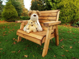 Charles Taylor Trading Little Fellas Traditional Bench, Wooden Garden Children's Furniture - W93 X D60 X H77 - Fully Assembled