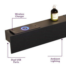 Plum&clay Eve Black Floating Wireless Charging Smart Shelf With Led Lighting (W)1200mm - thumbnail 2