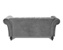 Home Detail Mayfair Velvet Fabric 3 Seater Sofa, Grey - thumbnail 3