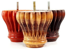 L&F Set Of 4 Replacement Furniture Bun Feet Mahogany Turned Wooden Legs 110mm High M10 (10mm) - thumbnail 9