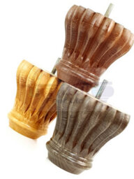 L&F Set Of 4 Replacement Furniture Bun Feet Mahogany Turned Wooden Legs 110mm High M10 (10mm) - thumbnail 8