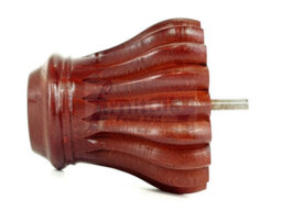 L&F Set Of 4 Replacement Furniture Bun Feet Mahogany Turned Wooden Legs 110mm High M10 (10mm) - thumbnail 7